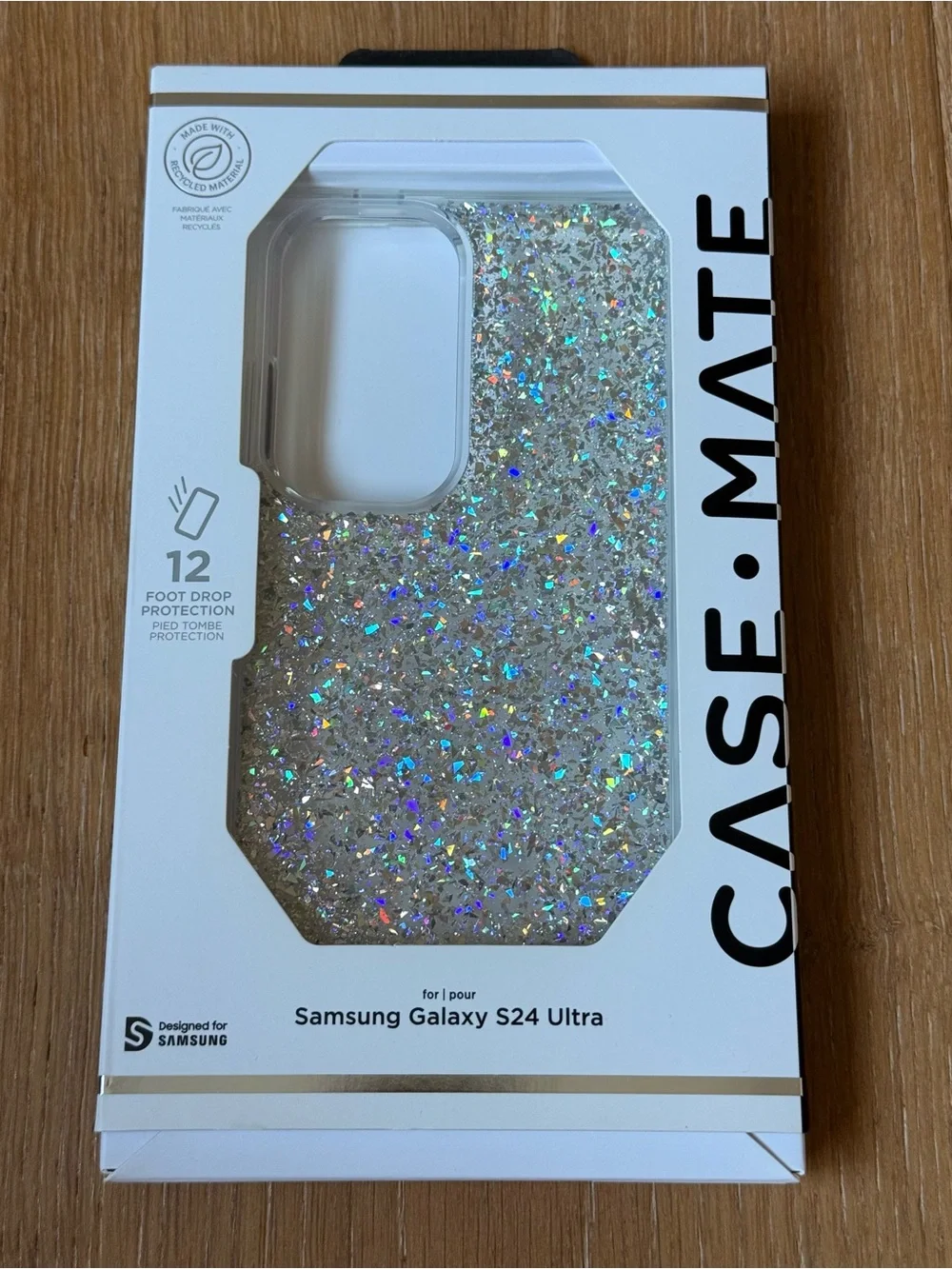 New Case-Mate Glitter Sparkle Phone Case Samsung Galaxy S24 Ultra Silver Sparkle